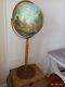 Antique Globe With Real Wood And Brass Stand From 1950