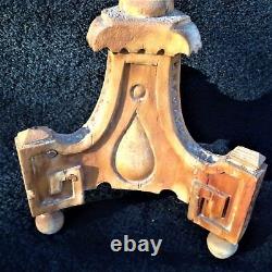 Antique handmade wooden candelabra, from Germany, 150 years old, out of church