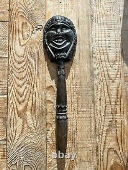 Antique rice beater from Lombok, Indonesia, Hand Carved