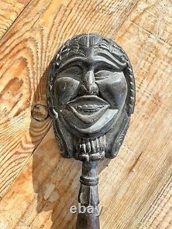 Antique rice beater from Lombok, Indonesia, Hand Carved