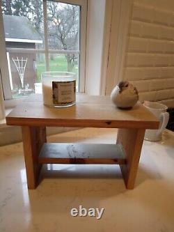 Antique wood primitive stool. Handmade from 1800's wood. Old Paint original
