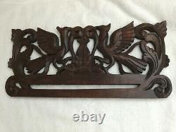 Antique wooden hand towel holder, hand-carved, from Java
