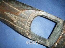 Antique wooden tobacco cutting tool with Ana Deo from Timor, no keris, kris