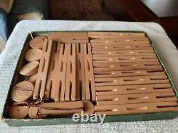 Antique wooden toy WOOD BILDO IT'S CONSTRUCTION original box FROM THE 1920s