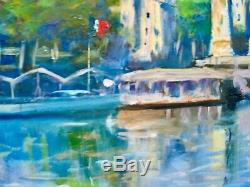 AskArt Listed Artist Nino Pippa Orig Painting Paris Eiffel Tower from rive Droit