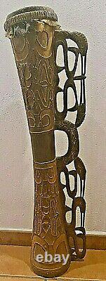 Asmat Hand Carved Tribal Drum, Original from Papua New Guinea