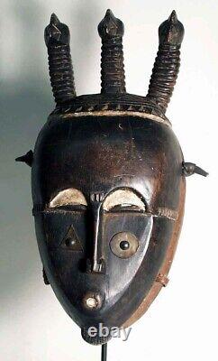 Authentic African Yaure wood mask from Cote d'Ivoire