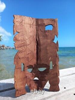 Authentic Carved Wood Mask from Yucatan Embrace Mystical Mayan Culture 16