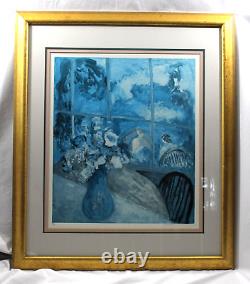 Barbara A. Wood A View From The Garden Lithograph Art Framed Matted VTG Signed #