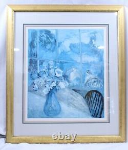 Barbara A. Wood A View From The Garden Lithograph Art Framed Matted VTG Signed #