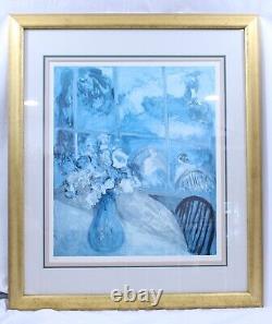 Barbara A. Wood A View From The Garden Lithograph Art Framed Matted VTG Signed #