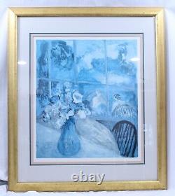 Barbara A. Wood A View From The Garden Lithograph Art Framed Matted VTG Signed #