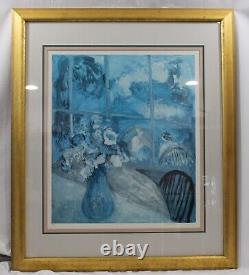 Barbara A. Wood A View From The Garden Lithograph Art Framed Matted VTG Signed #