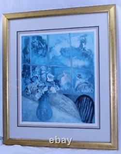 Barbara A. Wood A View From The Garden Lithograph Art Framed Matted VTG Signed #