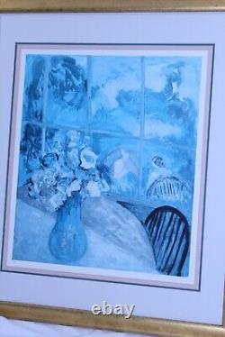 Barbara A. Wood A View From The Garden Lithograph Art Framed Matted VTG Signed #