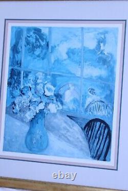 Barbara A. Wood A View From The Garden Lithograph Art Framed Matted VTG Signed #