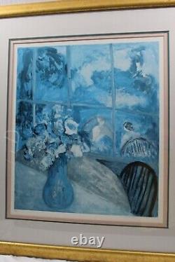 Barbara A. Wood A View From The Garden Lithograph Art Framed Matted VTG Signed #