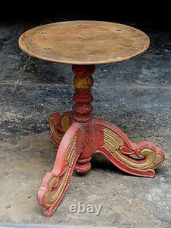 Beautiful Ancient Gild Red Lacquer on Teak Wood Table From Temple Don't Miss