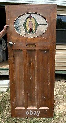 Beautiful Antique Handcrafted Door From England Oval Stained Glass circa 1925