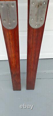 Beautiful Antique Wooden Skiis, Probably from Maine, Nicely Refinished