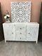 Beautiful Carved Sideboard Made From Mango Wood And Whitewashed