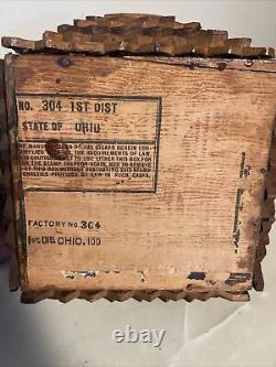 Beautiful Tramp Art Box Made From Wooden Cigar Boxes Signed And Dated By Artist