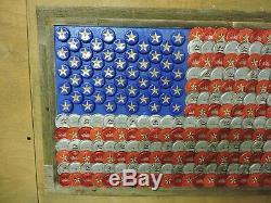 Bottle Cap Art US Flag Made From 280 Flattened Beer Bottle Caps (#2)