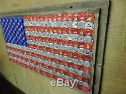 Bottle Cap Art US Flag Made From 280 Flattened Beer Bottle Caps (#2)