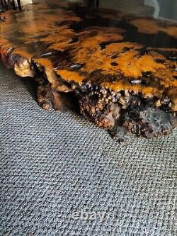 Buckeye burl coffee table from California 1970