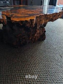 Buckeye burl coffee table from California 1970