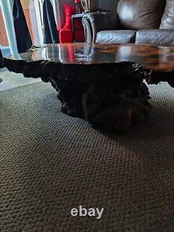 Buckeye burl coffee table from California 1970