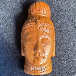 Buddha Hand Carved Vintage Wood Mask from Nepal