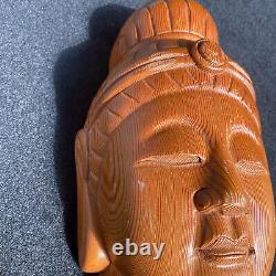 Buddha Hand Carved Vintage Wood Mask from Nepal