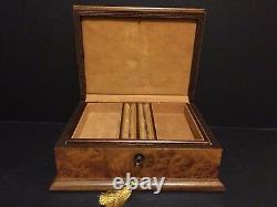 Burled Wood Jewelry Box From Italy 10 1/2