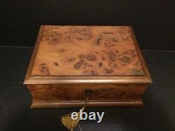 Burled Wood Jewelry Box From Italy 10 1/2