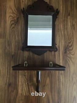 COLONIAL WILLIAMSBURG STYLE CHIPPENDALE MIRROR & SHELF From Bombay Company