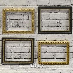Ca. 1900 Set of 4 wooden decorative frames from 11 x 7.7 to 9.4 x 7.1 in inside
