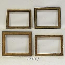 Ca. 1900 Set of 4 wooden decorative frames from 11 x 7.7 to 9.4 x 7.1 in inside