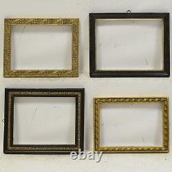 Ca. 1900 Set of 4 wooden decorative frames from 11 x 7.7 to 9.4 x 7.1 in inside