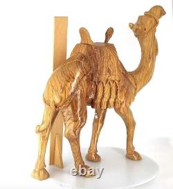 Camel Masterpiece Carving, 26 Tall, Large Olive Wood from Holy Land
