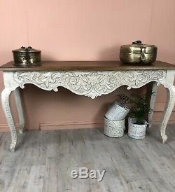 Carved Console Table Made From Mango Wood