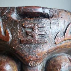 Chinese Mask Late Ming To Early 1650 Qing Carved Heavy Wood From Mountain Villag