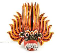 Collectable Original Sri Lanka wood tribal fire demon mask from the 60's
