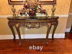 Console Table Wood & Marble Villa Console Table from ital