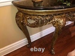Console Table Wood & Marble Villa Console Table from ital