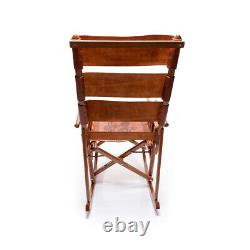 Costa Rican Rocking Chair Leather Royal Mahogany Wood (Classic)