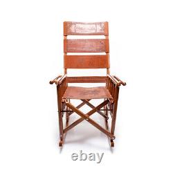 Costa Rican Rocking Chair Leather Royal Mahogany Wood (Pura Vida)