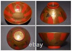 Daimyo Class! Japanese Lacquer Taka-Makie Sake Cup from 19C Late Edo Period F24