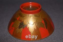 Daimyo Class! Japanese Lacquer Taka-Makie Sake Cup from 19C Late Edo Period F24