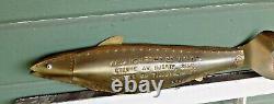 Dick Libby PNW Folk Art Norwegian Fish Brass Wood from 1896 Salmon Weathervane